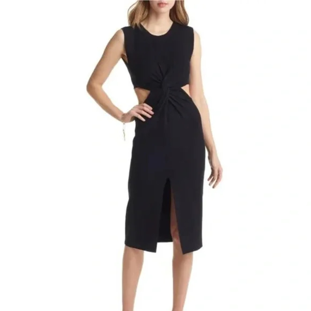 Vici Cut Out Sleeveless Dress Size Large Black Open Lower Back (6)